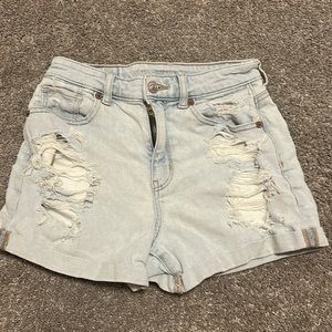 American eagle light washed ripped Jean shorts